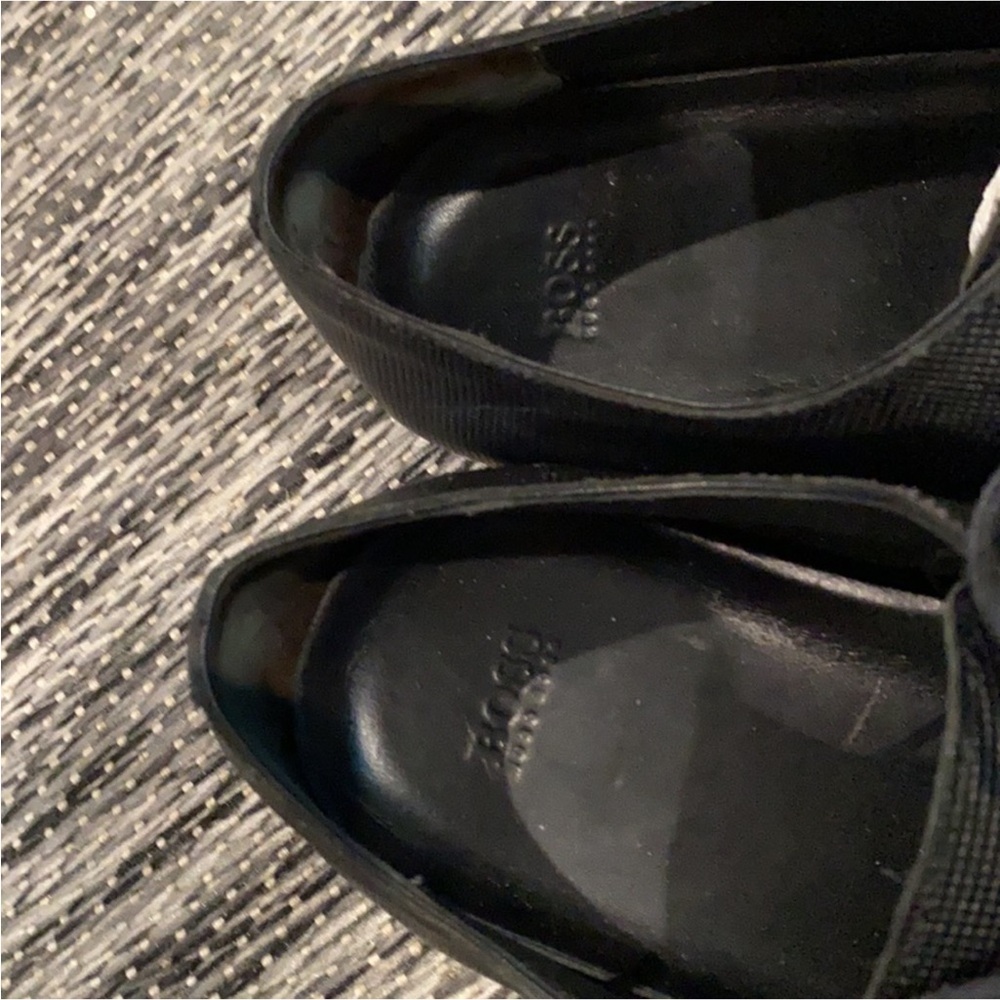 Authentic Boss Hugo Boss designer mens black leather lace up shoes sz 12 - Picture 15 of 15
